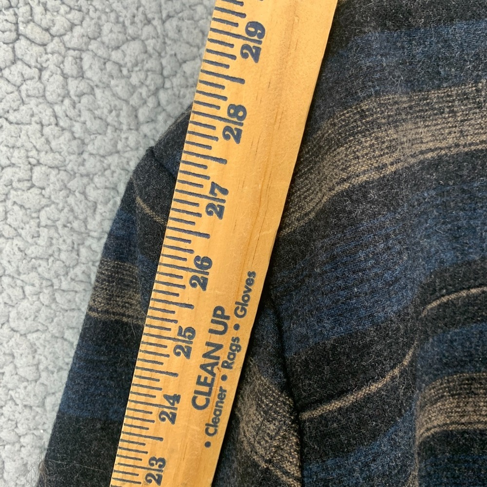 Pendleton Jacket Men's XXL Blue Tan Gray Striped Wool Blend Snap Zip Insulated - Picture 8 of 8